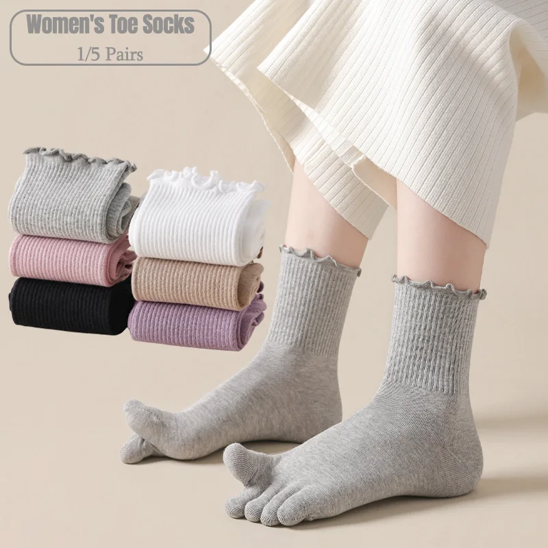 1/5 Pairs Women Five Toe Crew  - Toe Sock Split 评论和价格