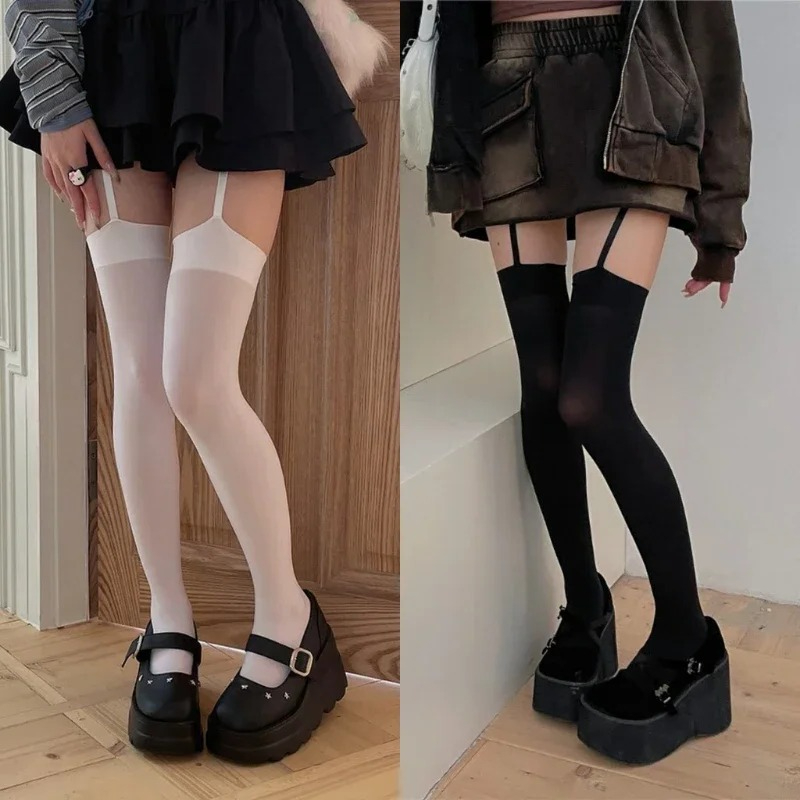 Women Suspender Wide-banded Ve - Knee High Sock Women 评论和价格