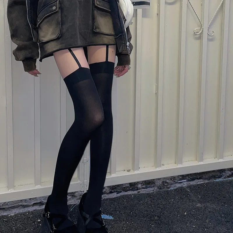 Women Suspender Wide-banded Ve - Knee High Sock Women 评论和价格