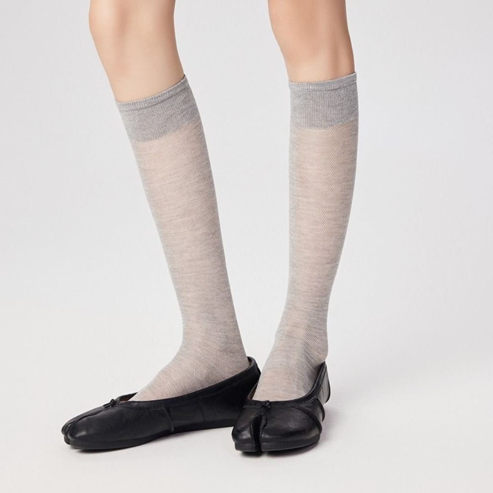 Fashion Solid Color Knee High  - Knee High Sock Women 评论和价格