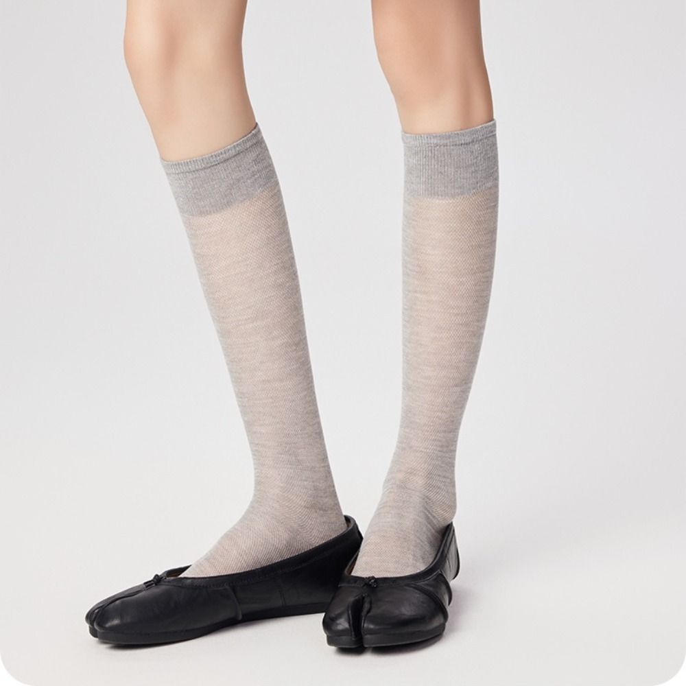 Fashion Solid Color Knee High  - Knee High Sock Women 评论和价格